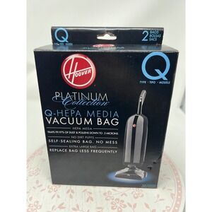 HOOVER Vacuum Bags Type Q-HEPA Media AH10000 2pk Refill Self-Sealing No Mess NEW